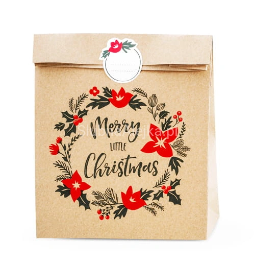 torebki na prezenty Little merry xmas kraft.jpg