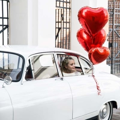 Balon Foliowy Metalizowany Serce Czerwone 45cm