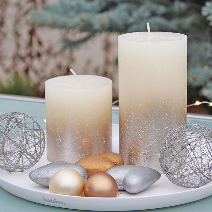 Świeca Pieńkowa Rustic BOLSIUS Sparkling Harmony Ecru 8cm