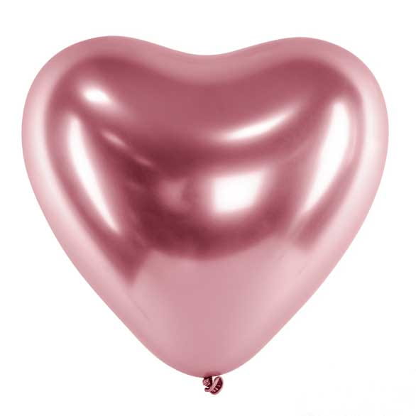 Balony Serca Rózowe Złoto Glossy 30cm 25szt.