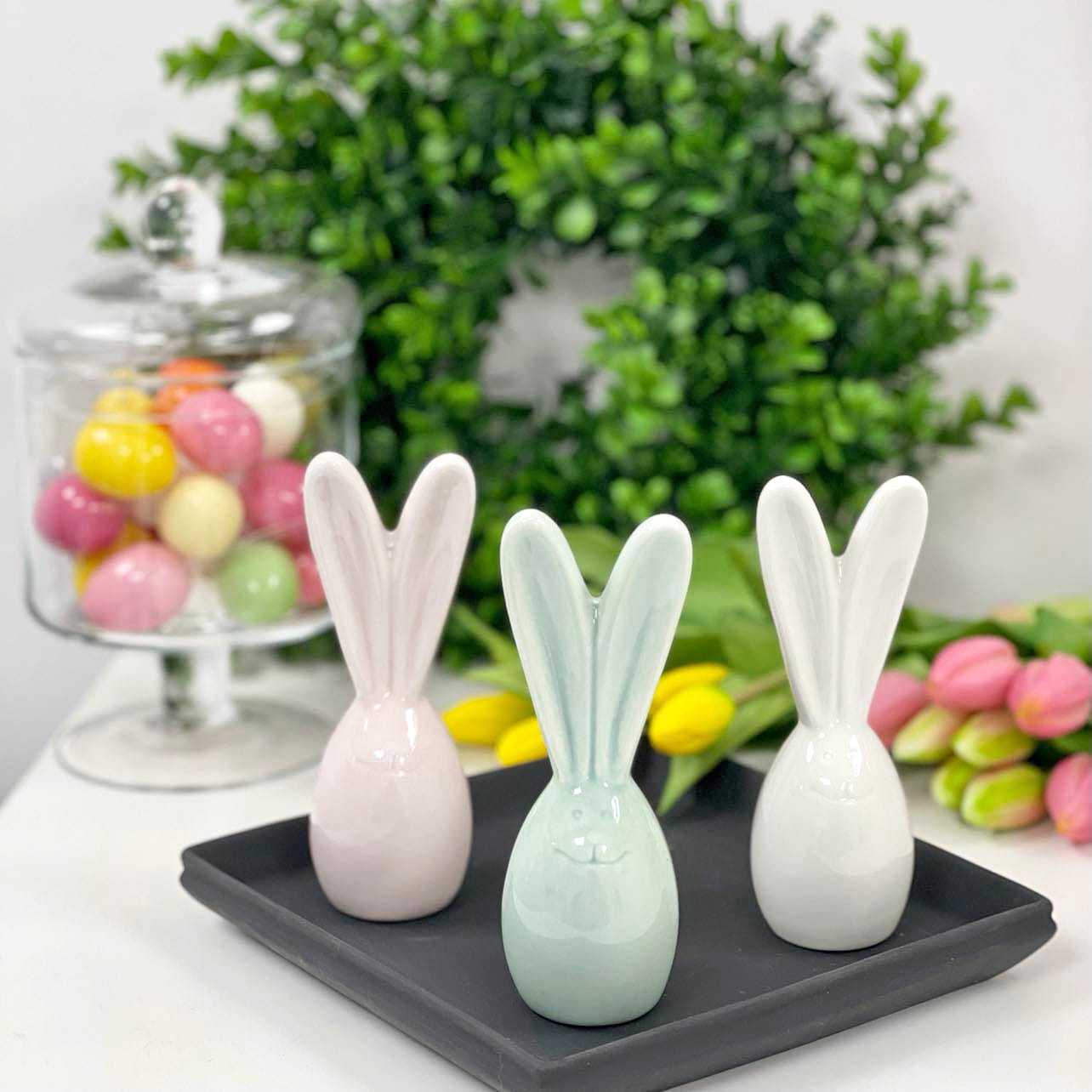 Zajączek Wielkanocny Ceramiczny Długie Uszy 14cm WYBIERZ KOLOR!