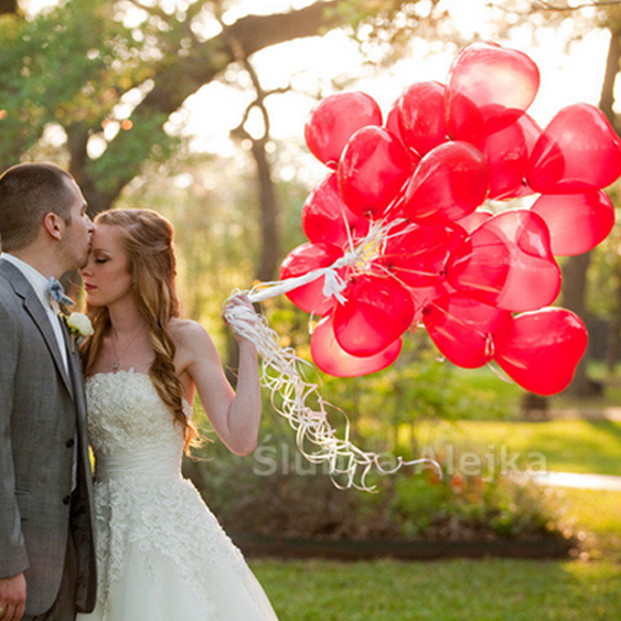 Balony Serca Małe 25 cm Czerwone 100 szt.