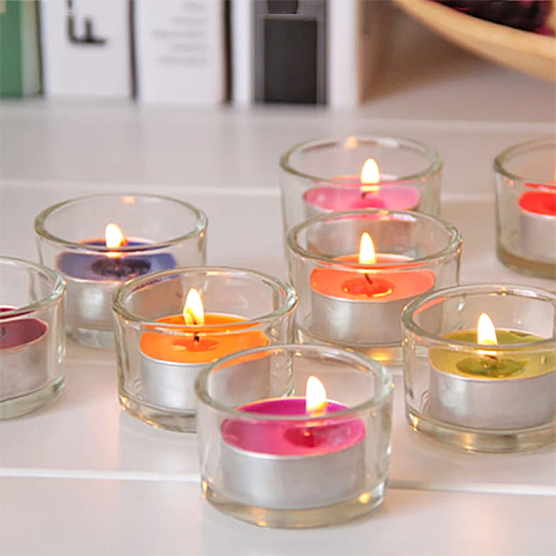 Świecznik Szklany Ring na Duży Tealight 4 szt.