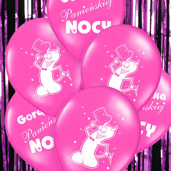 Balony Gorączka Panieńskiej Nocy Pastel Hot Pink 12 szt.